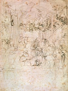 Boceto de composición para La Adoración de los Magos, 1481